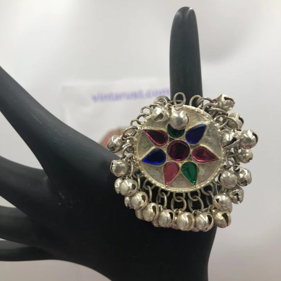 Silver Kuchi Handmade Ring, Afghan Ethnic Ring, Statement Ring - Picture 2 of 2